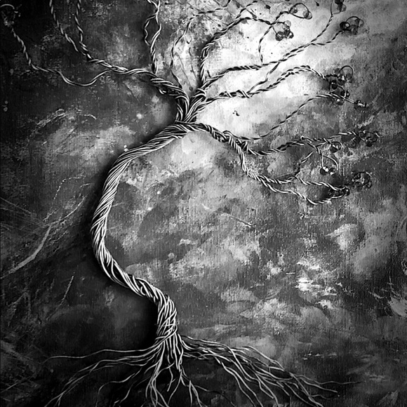 Copper Tree of Life Sculpture on Canvas - Picture 6 of 6